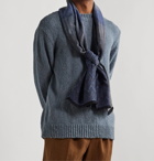 Missoni - Fringed Crochet-Knit Wool Scarf - Blue