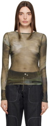 Serapis SSENSE Exclusive Khaki Long Sleeve T-Shirt