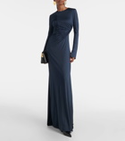 Victoria Beckham Asymmetric ruched jersey gown