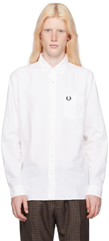 Photo: Fred Perry White Embroidered Shirt