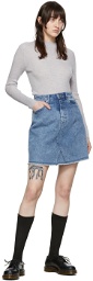 Hugo Blue Denim Mini Skirt