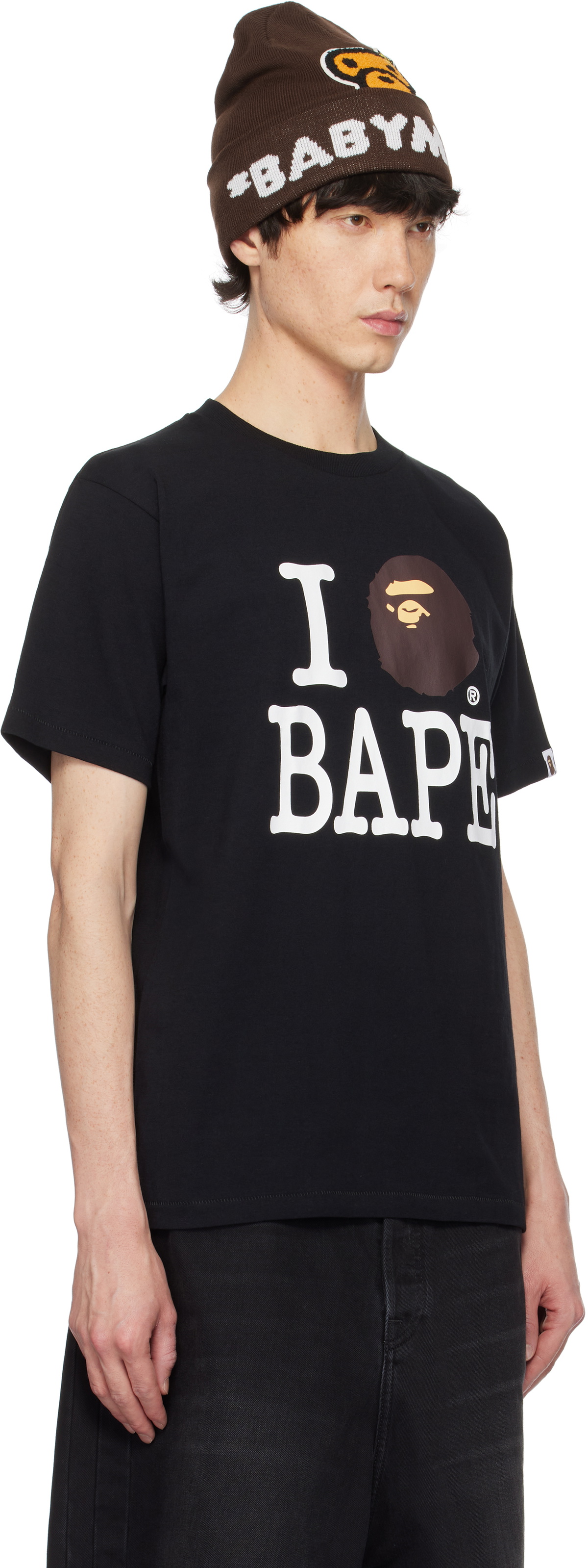AAPE I LOVE AAPE ブラックTシャツ AAPE I LOVE AAPE ブラックTシャツ AAPE BY *A BATHING APE