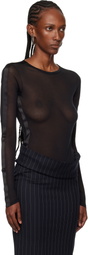 Mugler Black Tuxedo Bodysuit