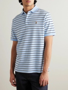 Polo Ralph Lauren - Logo-Embroidered Striped Cotton-Jersey Polo Shirt - Blue