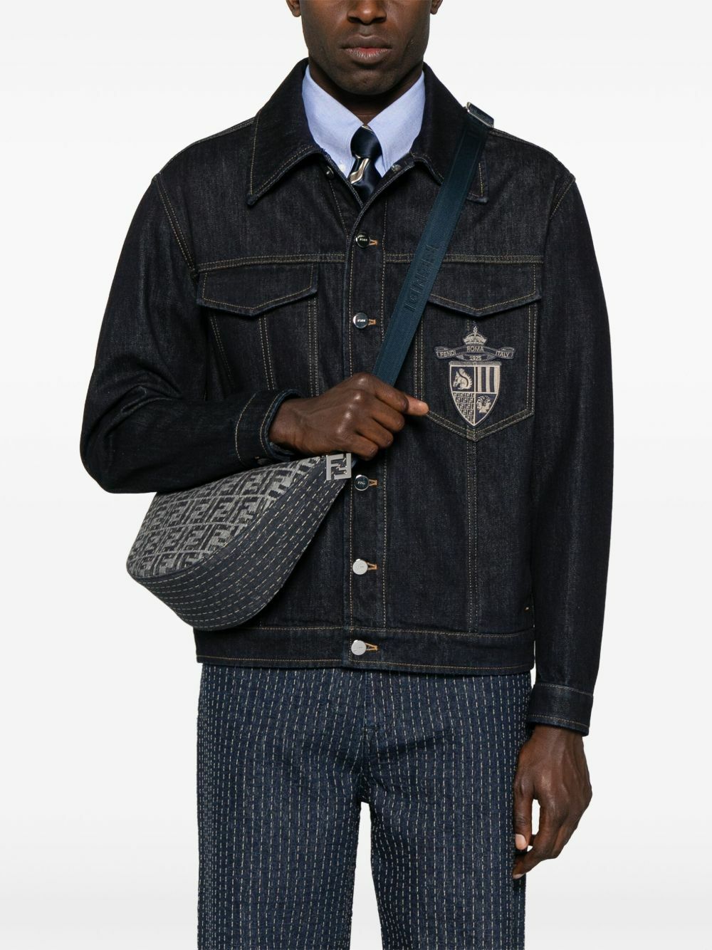 FENDI Grey Small Melon Messenger Bag Fendi