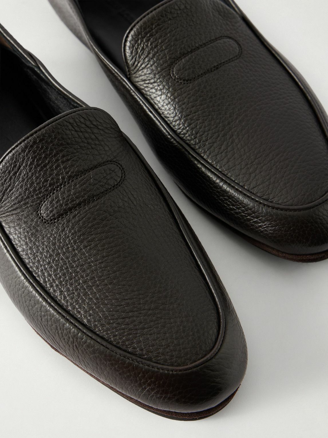 John Lobb - Kingston II Collapsible-Heel Full-Grain Deerskin Loafers - Brown