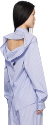 Pushbutton Blue Stripe Square Shape Shirt