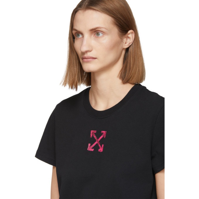 Off-White Black and Pink Arrows T-Shirt Off-White