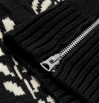 Sacai - Intarsia Wool-Blend Sweater - Black
