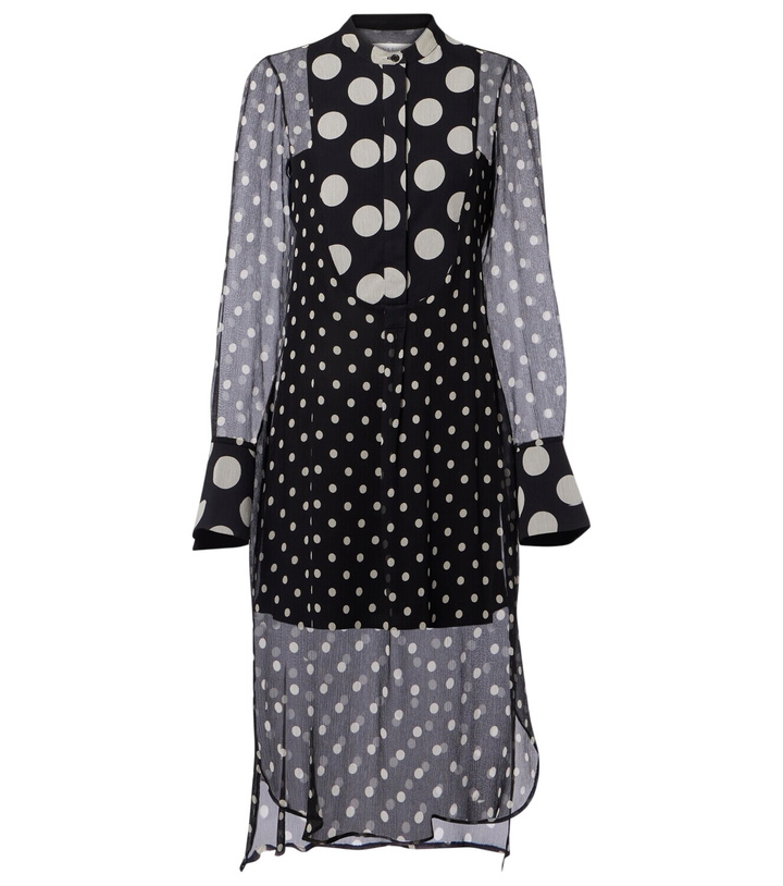 Photo: Nina Ricci Polka-dot semi-sheer silk midi dress