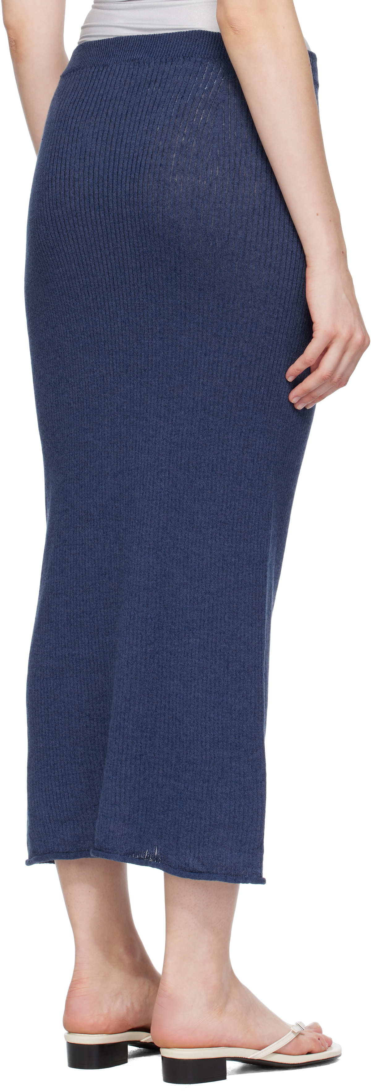 Baserange Blue Drip Midi Skirt