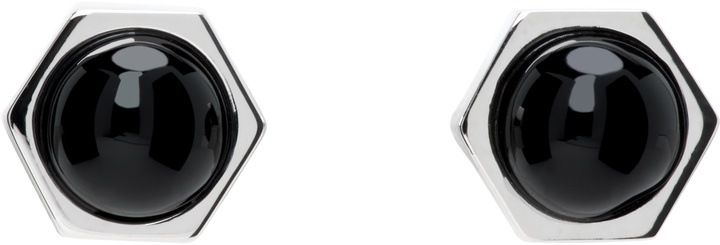 Photo: Numbering Silver & Black #7122 Earrings