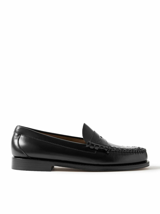 Photo: G.H. BASS - Weejuns Heritage Larson Weave Polished-Leather Penny Loafers - Black