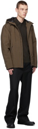 Theory Brown Wool Long Sleeve Polo