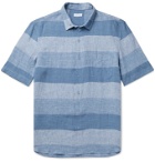 Sunspel - Mélange Linen Shirt - Blue