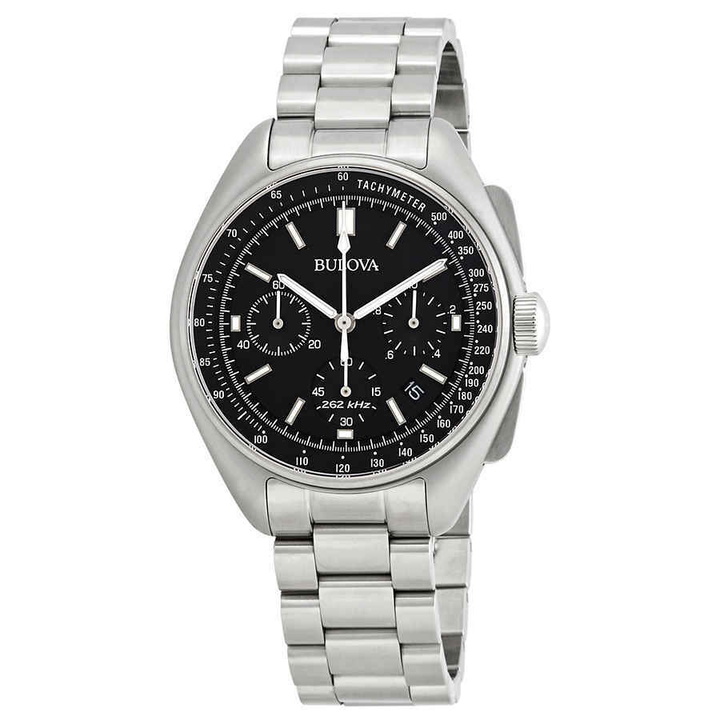 Photo: Bulova Lunar Pilot Chronograph Black Dial Mens Watch 96B258