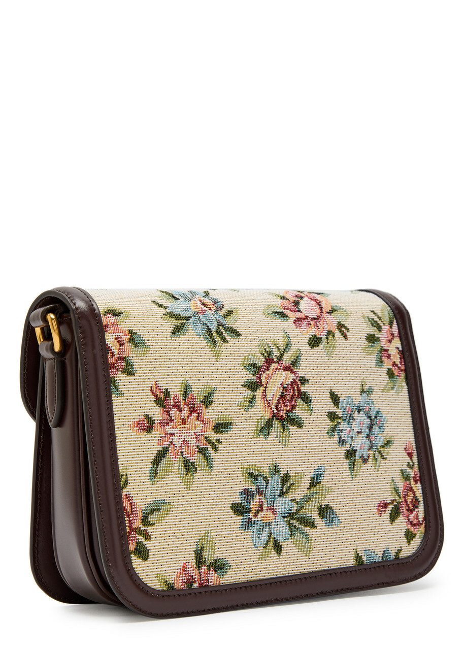 Valentino Garavani Floral-jacquard Canvas and Leather Cross-body bag - Cream - One Size