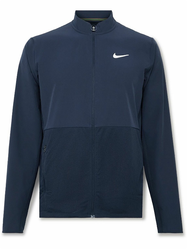Photo: Nike Tennis - NikeCourt Advantage Mesh and Shell Tennis Jacket - Blue