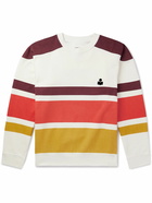 Isabel Marant - Logo-Flocked Striped Cotton-Blend Jersey Sweatshirt - White