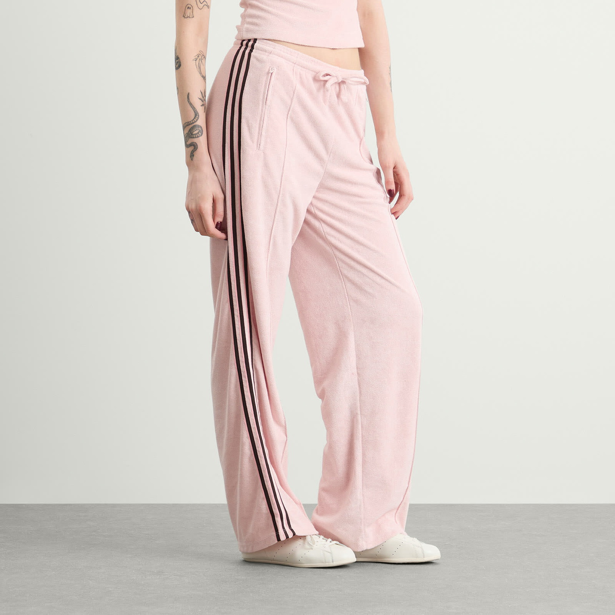 Adidas Women's Terry Towel Track Pants in Sandy Pink
