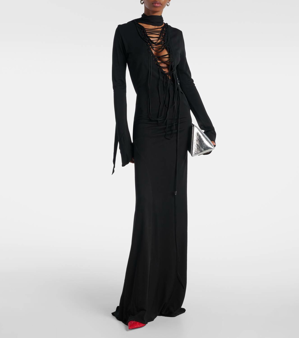 The Attico Cutout crêpe maxi dress