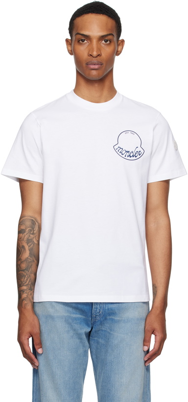 Photo: Moncler White Logo Cotton T-shirt