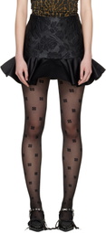 GANNI Black Satin Cloque Miniskirt