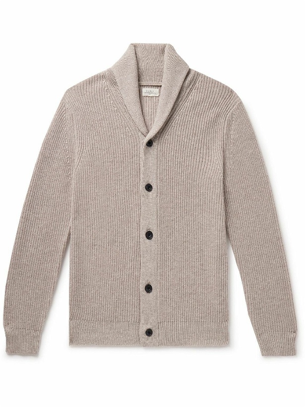 Photo: Hartford - Shawl-Collar Ribbed Wool and Cashmere-Blend Cardigan - Neutrals