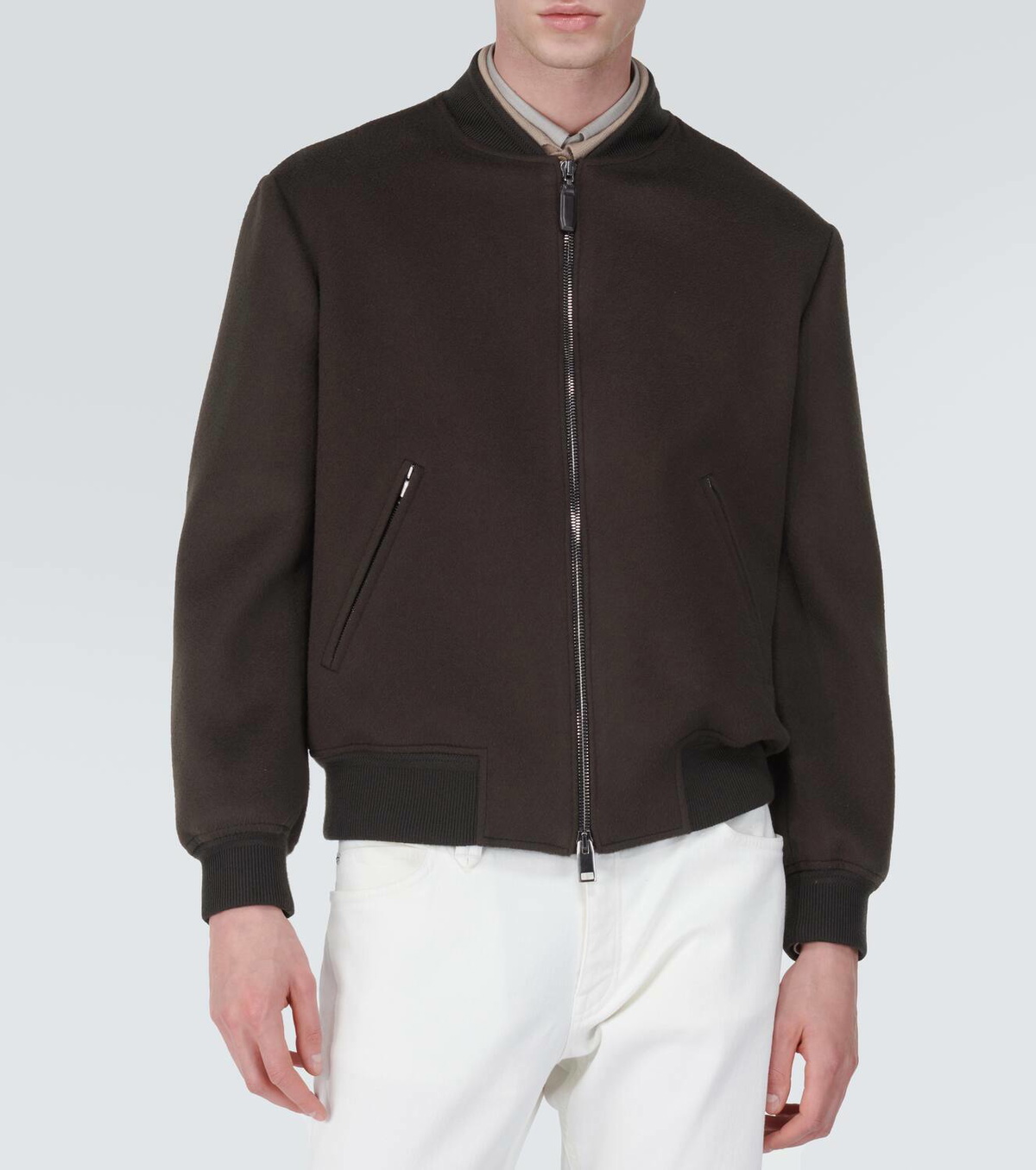 Brioni Wool and cashmere bomber jacket