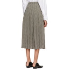 Sara Lanzi Black and White Check Pleated Skirt
