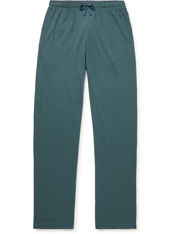 Photo: Sunspel - Lounge Cotton and Modal-Blend Jersey Pyjama Trousers - Blue