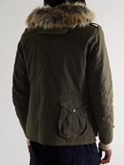 Barbour Gold Standard - Macdui Faux Fur-Trimmed Waxed-Cotton Hooded Parka - Green