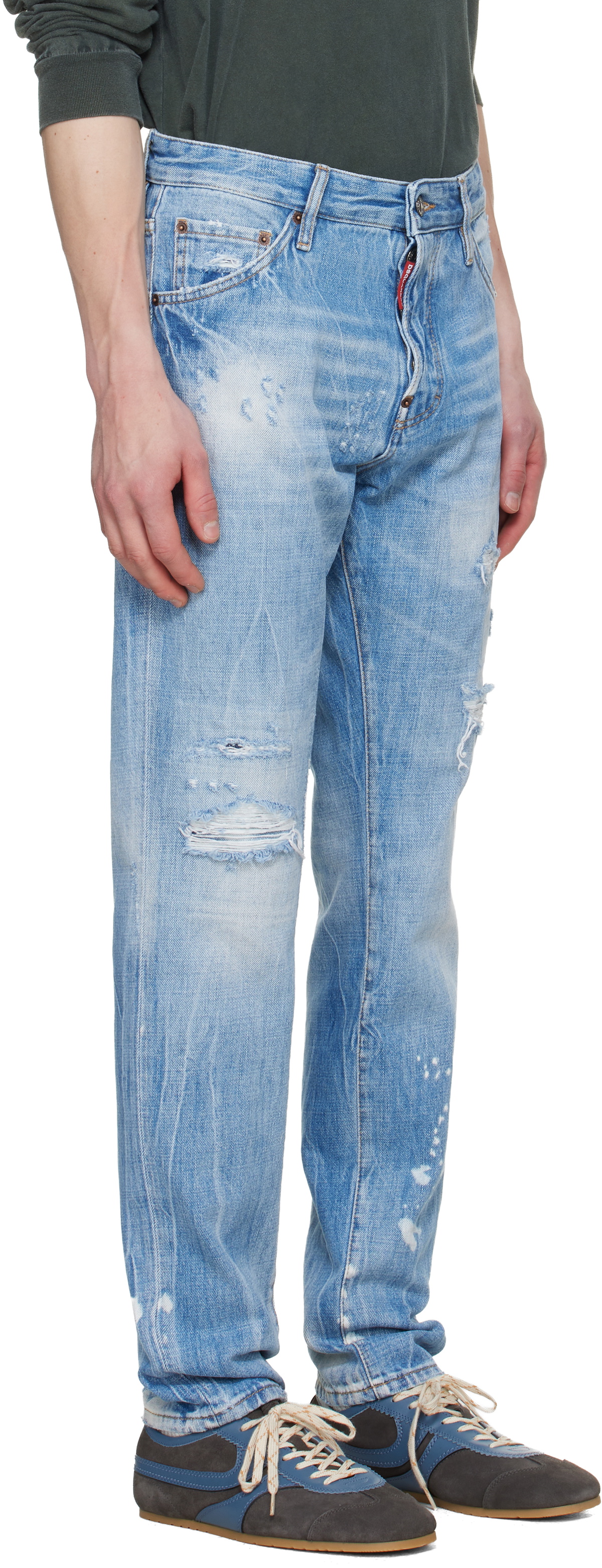 Dsquared2 Blue Light Wash Teddy Jeans