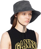 GANNI Black Faded Bucket Hat