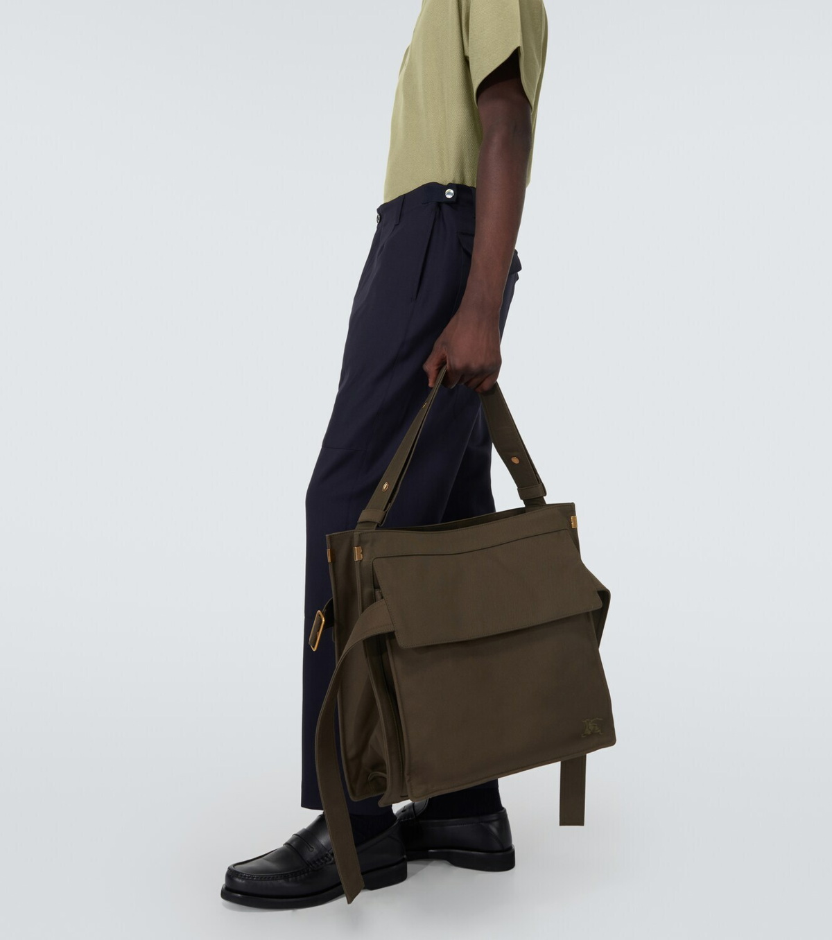 Burberry Canvas and leather-trimmed messenger bag Burberry