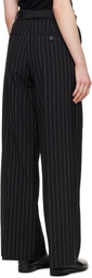 sacai Black Wool Silk Suiting Trousers