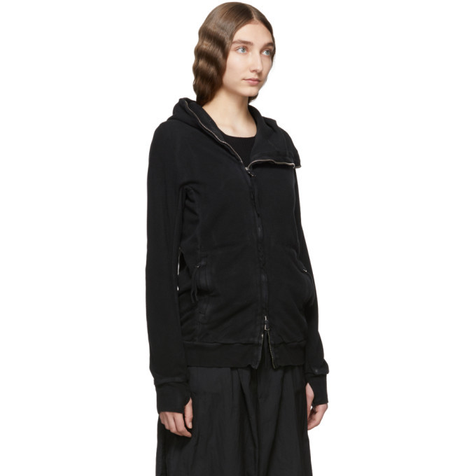 Boris Bidjan Saberi Black Asymmetric Zipper Hoodie