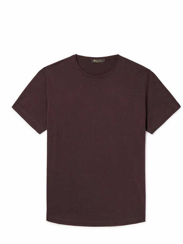Photo: Loro Piana - Silk and Cotton-Blend Jersey T-Shirt - Burgundy