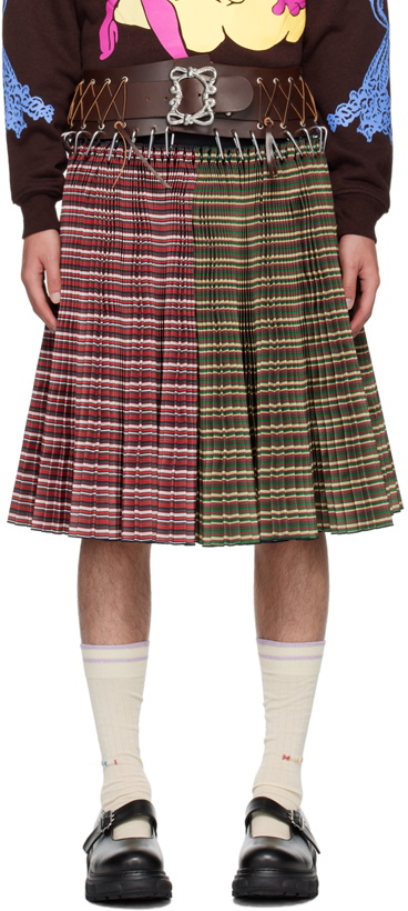 Photo: Chopova Lowena Red & Green June Knee Carabiner Skirt