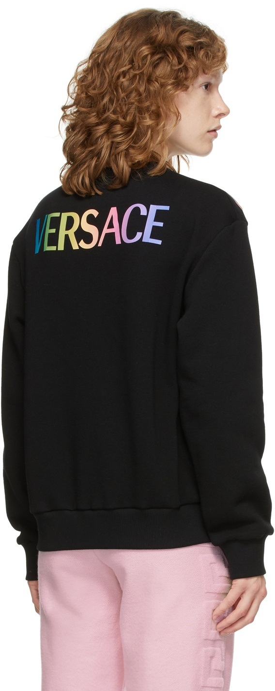 Versace Black Multicolor Medusa Logo Sweatshirt Versace