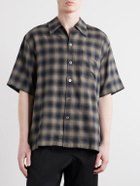 Our Legacy - Checked Cotton and Wool-Blend Shirt - Black
