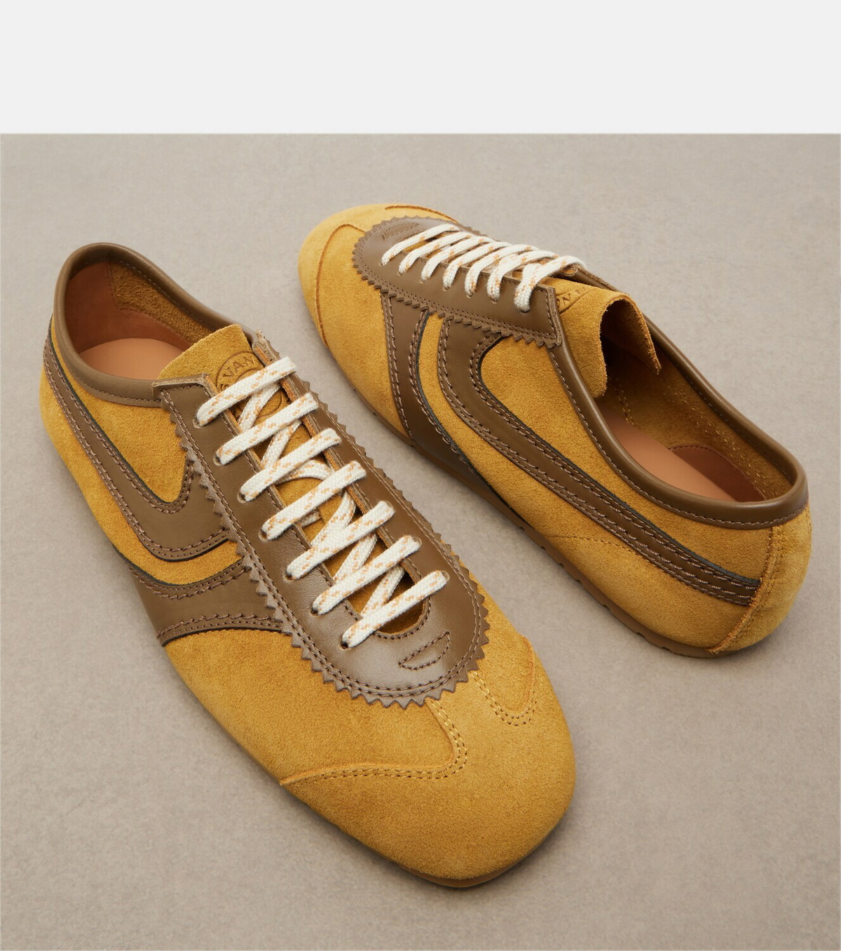 Dries Van Noten Leather-trimmed suede sneakers