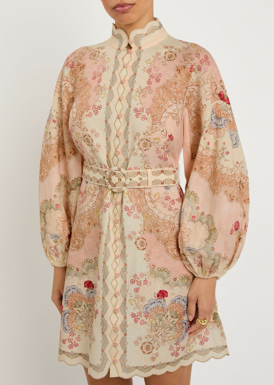 Zimmermann Daylight Printed Linen Mini Dress Multicoloured 1