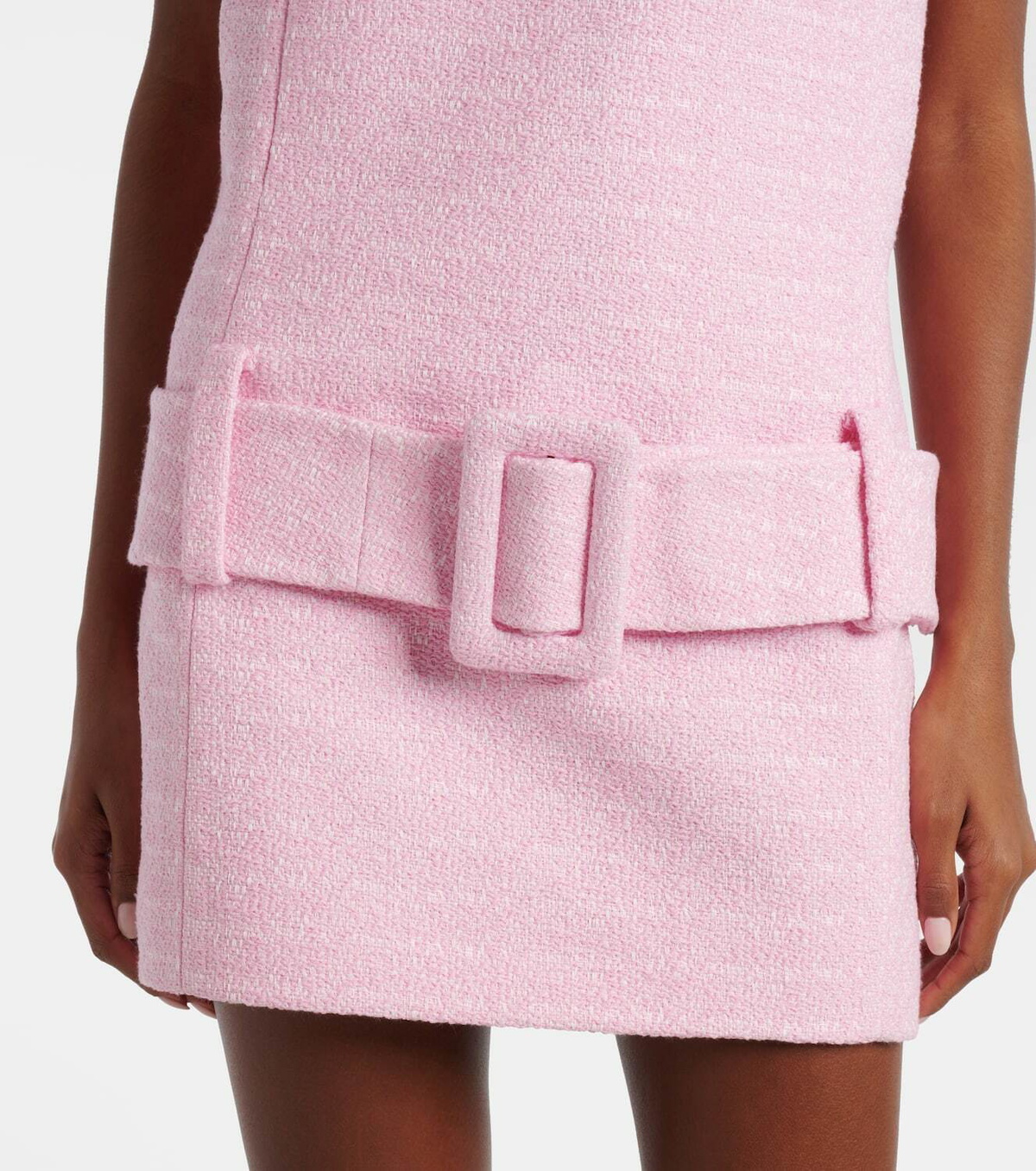 Patou Belted cotton tweed minidress