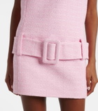 Patou Belted cotton tweed minidress