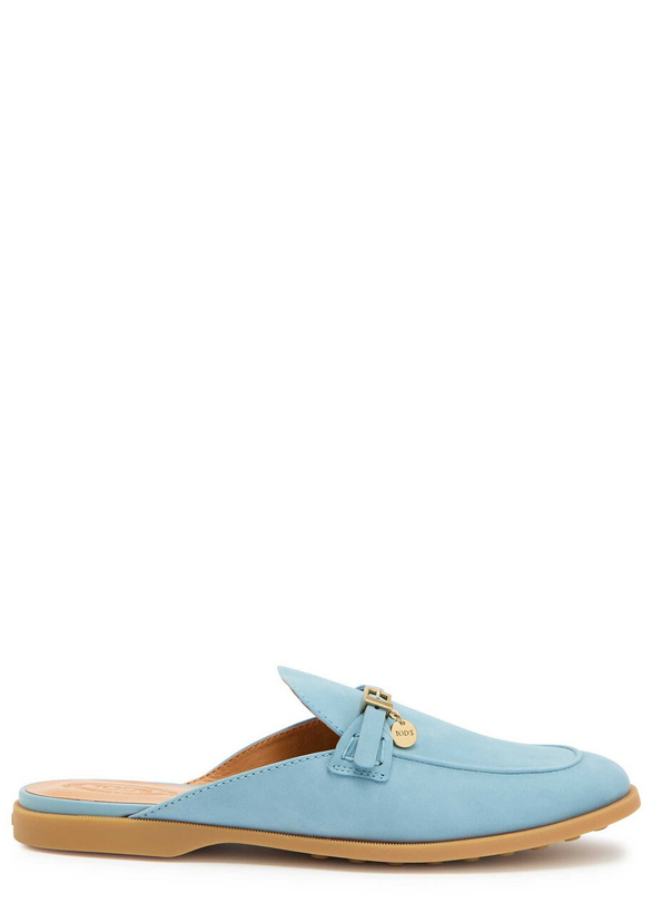 Photo: Tods Gom.leg Nubuck Sliders Blue