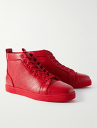 Christian Louboutin - Louis Orlato Logo-Appliquéd Leather High-Top Sneakers - Red