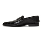 Loewe Black Croc Pointy Slip-On Loafers