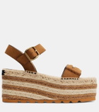 Stella McCartney Faux suede-trimmed espadrille sandals