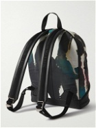 Alexander McQueen - Harness Printed Faux Leather-Trimmed Canvas Backpack - Black